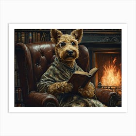 Classy Airedale At The Bar 6 Art Print