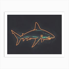 Neon Goblin Shark 5 Art Print