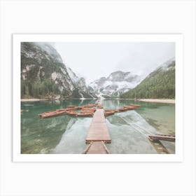 Canoes On Canadian Lake Art Print