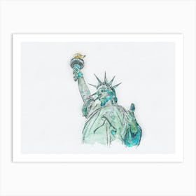 Statue Of Liberty Watercolor Painting Digital Art 2 Poster