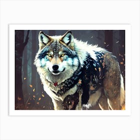 Wolf In The Forest 4 Art Print