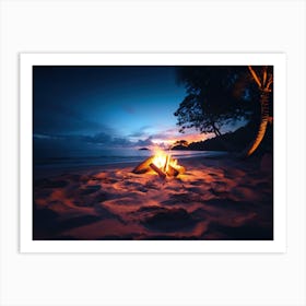 Fire Pit On The Beach Art Print