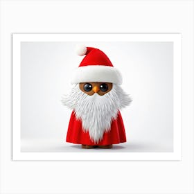 Bubo A Fluffy Winter Stylized Illustration As A Decorative Object For December Donned In A Festive (2) Art Print