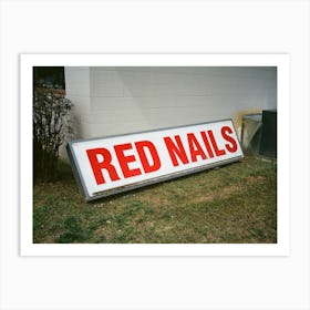 Red Nails Salon Sign Art Print