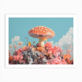 Pink Mushroom Art Print