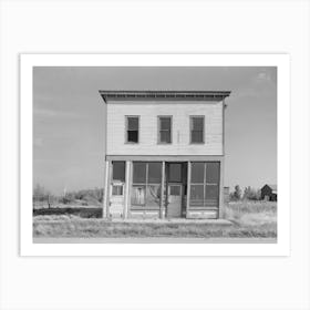 Abandoned Store Building And Old Sidewalk On What Was The Main Street, Gemmel, Minnesota By Russell Lee Art Print