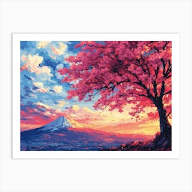 Mt Fuji Painting Art Print