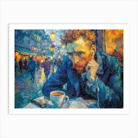 Cafe Conversations with Vincent: Van Gogh's Digital Espresso 1 Art Print