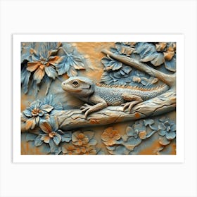 Lizard On A Branch Art Print