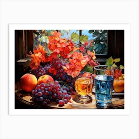 Autumn Decoration With Grapes Art Print