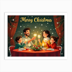 Christmas Dinner With Family Art Print