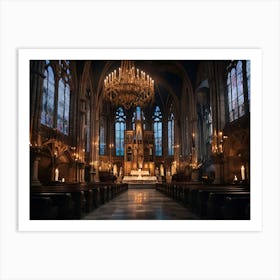 Interior Of A Church Paintings Art Print Art Print