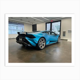 Blue Lamborghini 2 Art Print