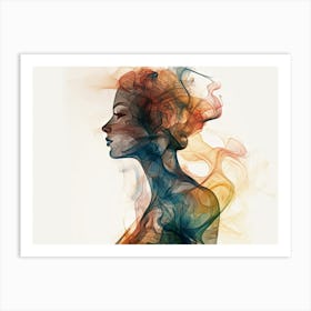 Woman In Smoke 1 Art Print