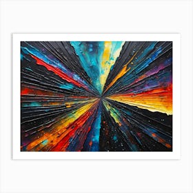 Space Burst Abstract Paint Vibrant colors 1 Art Print