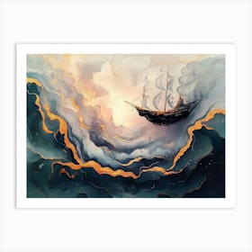 Ship In The Clouds Art Print