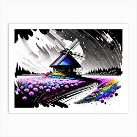 Windmill Painting 1 Art Print