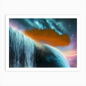 Earth Falls Into Space Art Print