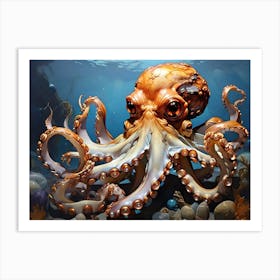 Vintage Octopus in Sea Life Art Print