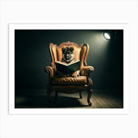 German Shepherd Reading A Book Poster