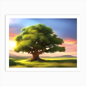 Tree At Dawn 1 Art Print