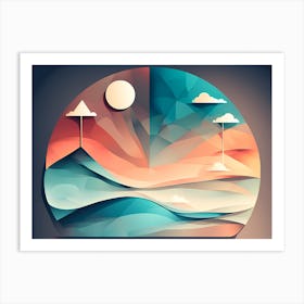 Abstract DAY AND NIGHT VECTOR ART Art Print