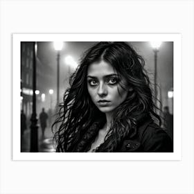 Black And White Portrait Of A Woman 3 Art Print