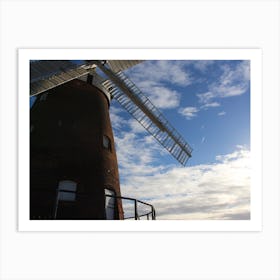 Windmill at sunset Art Print