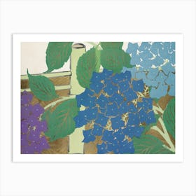 Hydrangea From Momoyogusa –Flowers Of A Hundred Generations, Kamisaka Sekka Art Print