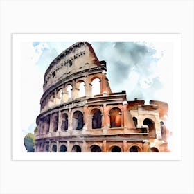 Colosseum AI watercolor Art Print