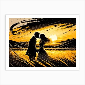 Sunset In The Field Art Print