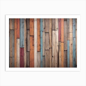 Colorful wood plank texture background 6 Art Print