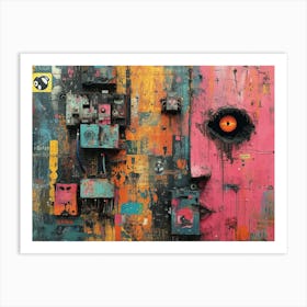 Analog Fusion: A Tapestry of Mixed Media Masterpieces The Face' Art Print