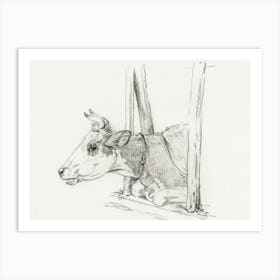 Head Of A Cow, Lying In A Stable, Jean Bernard Art Print