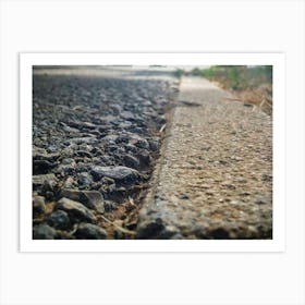 Asphalt Sidewalk Close Up On Sunny Day Art Print