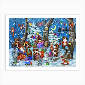 Christmas In The Woods Art Print