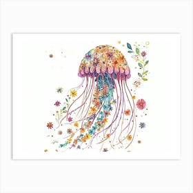 Little Floral Jellyfish 2 Art Print