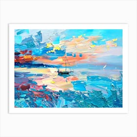 Sunset Sailboat 2 Art Print