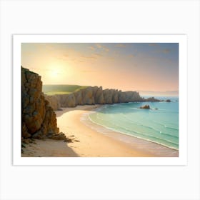 Morning Light At Porthcurno 2 Art Print