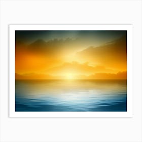 Sunset Over The Sea Art Print