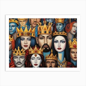 Abstract Kings And Queens Art Print 3 1 Art Print