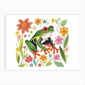 Little Floral Red Eyed Tree Frog 1 Art Print