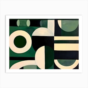 Green tone abstract modern art Art Print