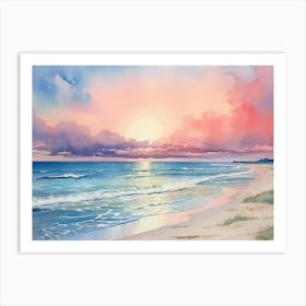 Sunset At The Beach 7 Art Print