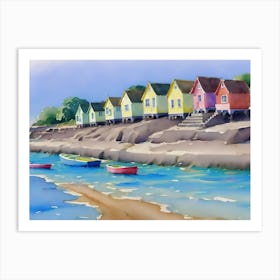 Colorful Beach Huts 1 Art Print
