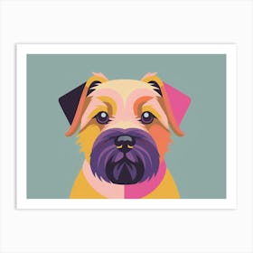 Border Terrier Dog Portrait Illustration Art Print