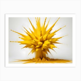 Yellow Powder Explosion In Mid Air Art Print