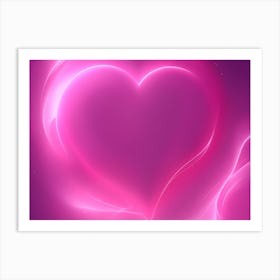 A Glowing Pink Heart Vibrant Horizontal Composition 46 Art Print
