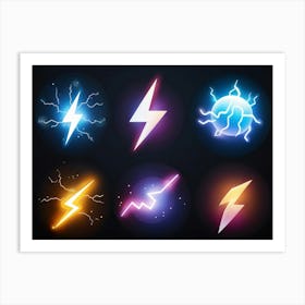 Lightning Bolts Art Print