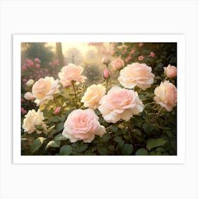 Morning Light In The Rose Garden 1 Art Print